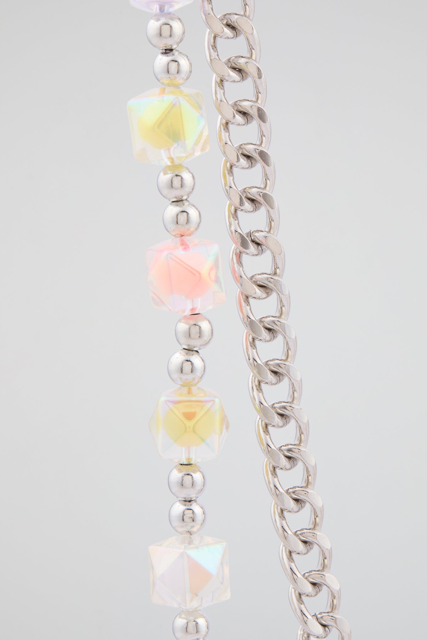 Silver & Frosted Opal Wallet Chain