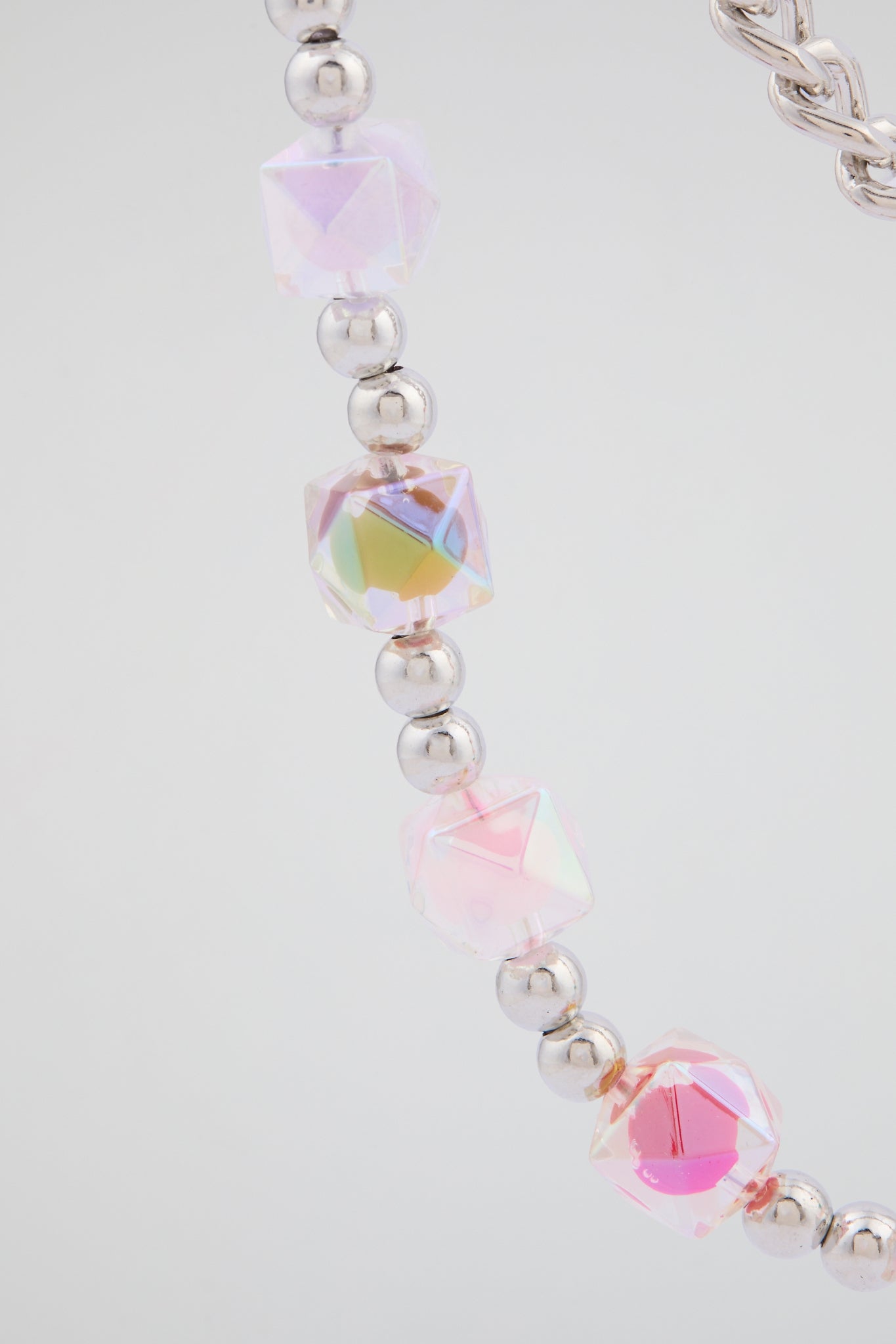 Silver & Frosted Opal Wallet Chain