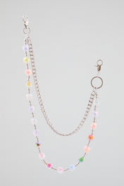 Silver & Frosted Opal Wallet Chain