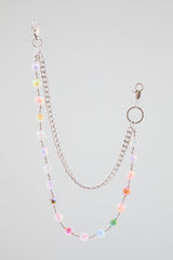 Silver & Frosted Opal Wallet Chain