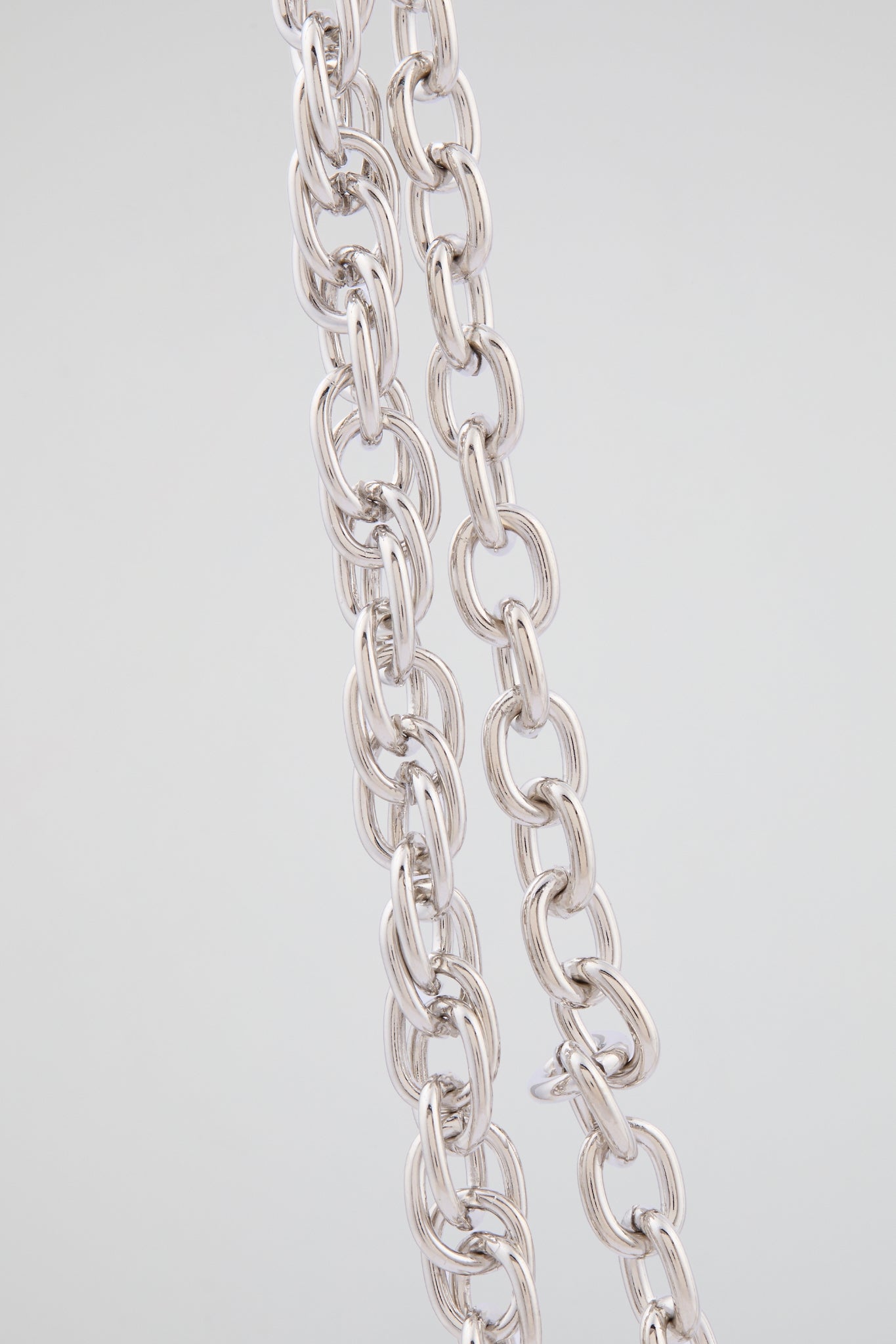 Silver Double-Layer Lion Head Wallet Chain