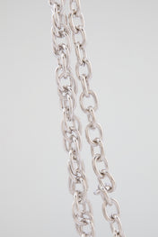 Silver Double-Layer Lion Head Wallet Chain