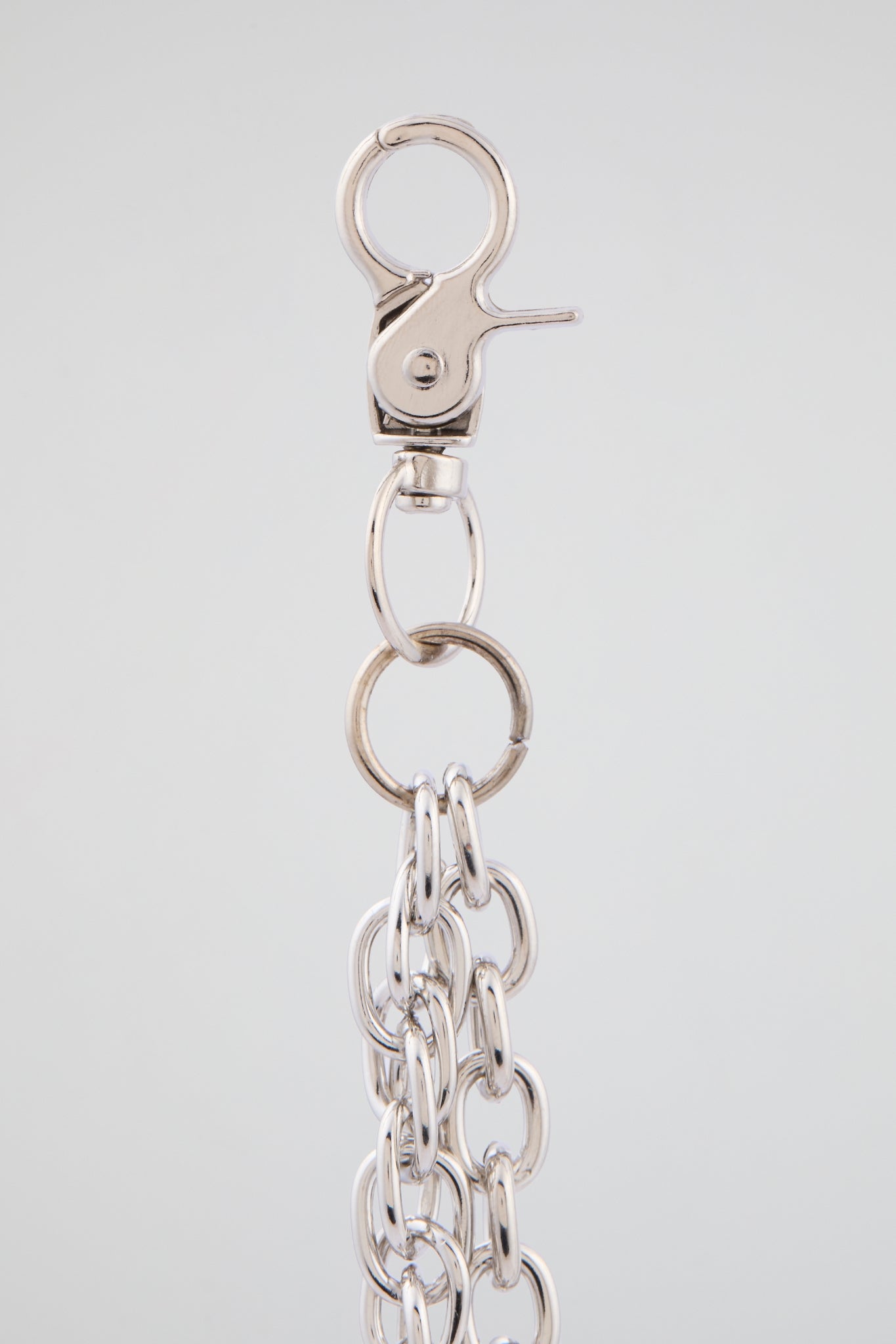 Silver Double-Layer Lion Head Wallet Chain