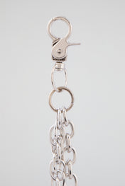 Silver Double-Layer Lion Head Wallet Chain