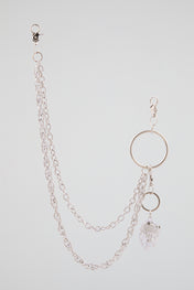 Silver Double-Layer Lion Head Wallet Chain