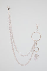 Silver Double-Layer Lion Head Wallet Chain