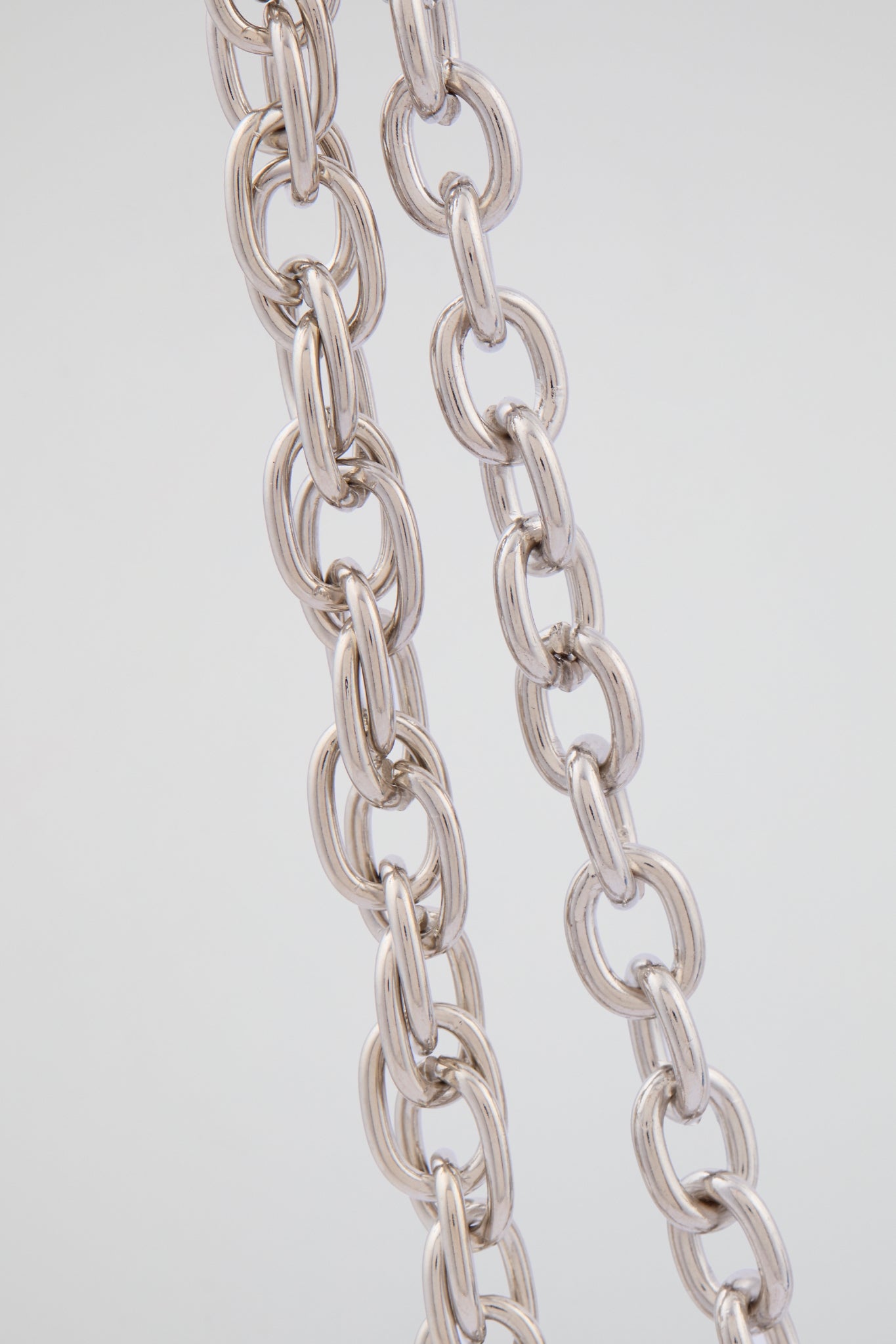 Silver Double-Layer Padlock & Wallet Chain – Cobalt Blue