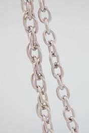 Silver Double-Layer Padlock & Wallet Chain – Cobalt Blue