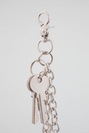 Silver Double-Layer Padlock & Wallet Chain – Cobalt Blue