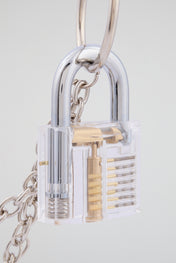 Silver Double-Layer Padlock & Wallet Chain – Clear