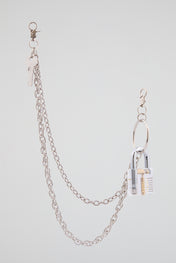 Silver Double-Layer Padlock & Wallet Chain – Clear