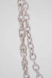 Silver Double-Layer Padlock & Wallet Chain – Neon Green