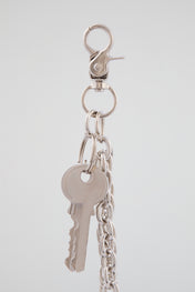 Silver Double-Layer Padlock & Wallet Chain – Neon Green