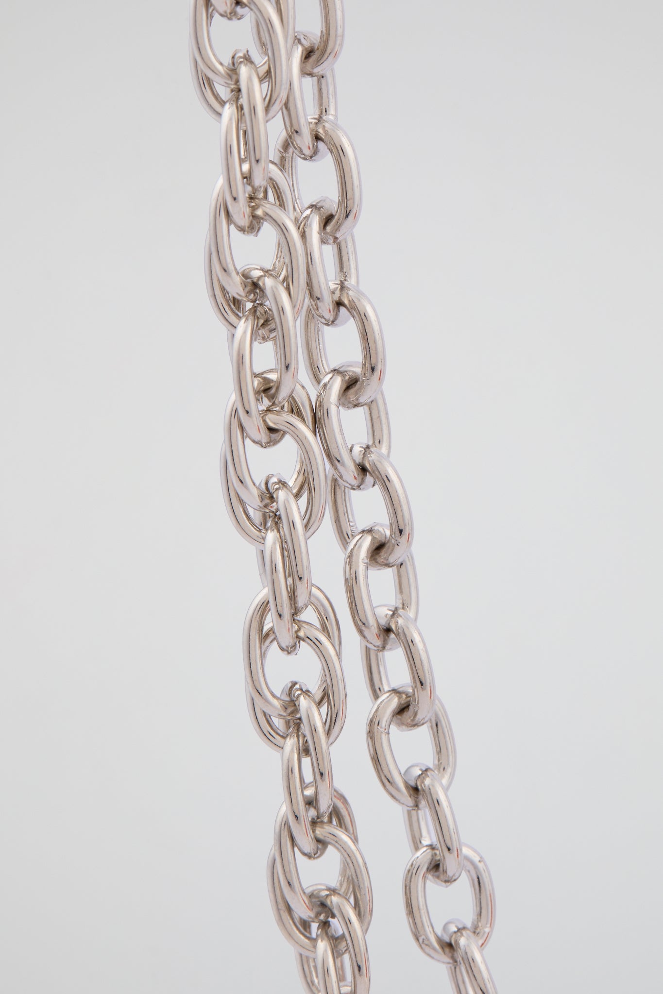 Silver Double-Layer Padlock Wallet Chain – Neon Orange