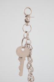 Silver Double-Layer Padlock Wallet Chain – Neon Orange