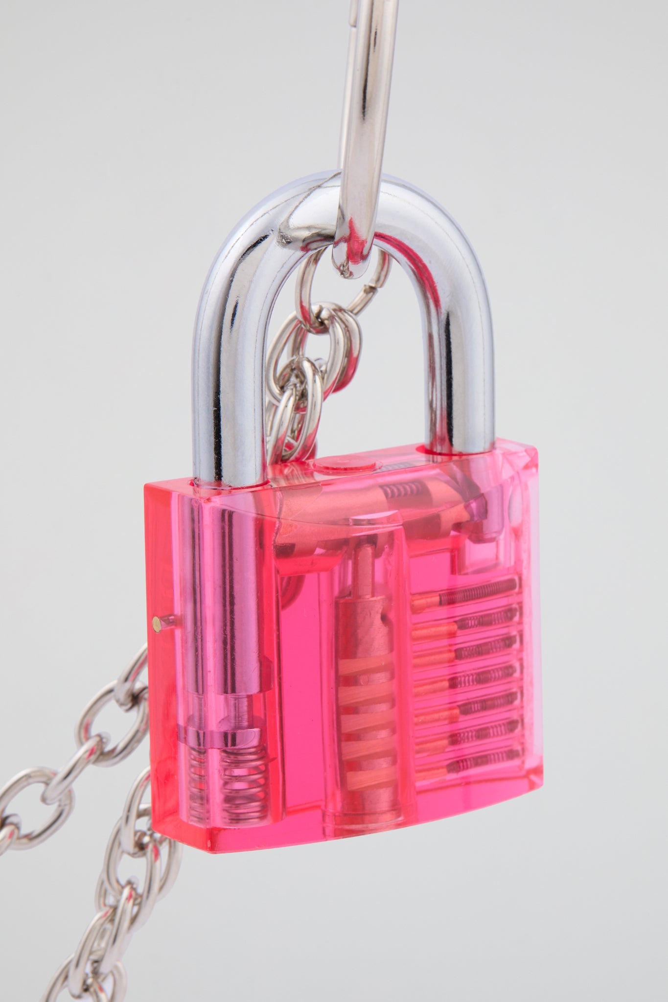 Silver Double-Layer Padlock & Wallet Chain