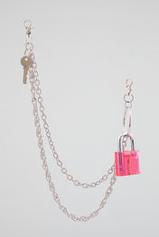 Silver Double-Layer Padlock & Wallet Chain