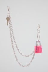 Silver Double-Layer Padlock & Wallet Chain
