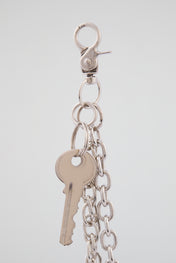 Silver Double-Layer Padlock & Wallet Chain