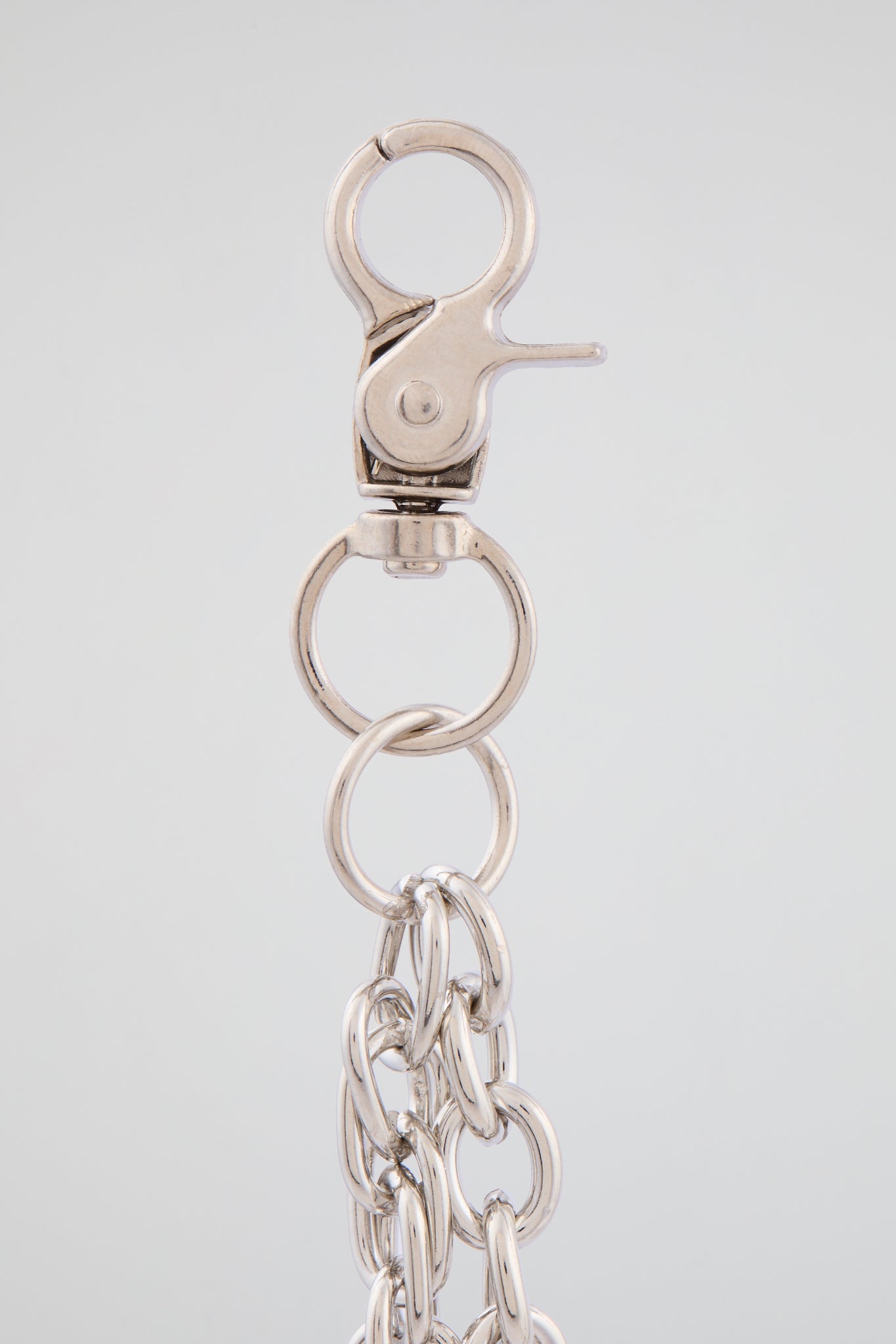 Silver Double-Layer Wallet Chain with Crystal "1000"