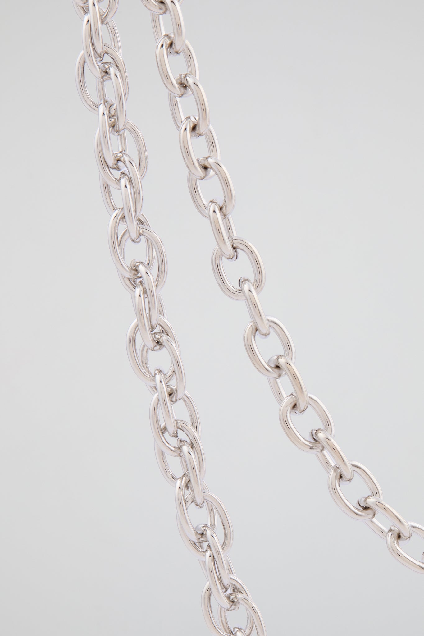 Silver Double-Layer Wallet Chain with "B"