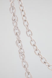 Silver Double-Layer Wallet Chain with "B"