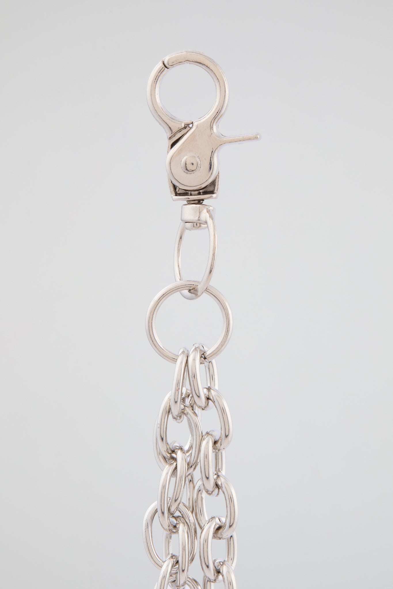 Silver Double-Layer Wallet Chain with "B"