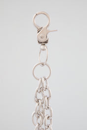 Silver Double-Layer Wallet Chain with "B"