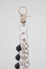 Silver & Black Multi-Layer Beaded Wallet Chain