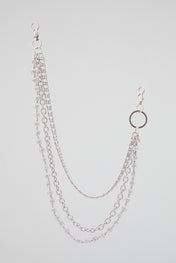 Silver Multi-Layer Pavé Crystal Wallet Chain