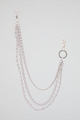 Silver Multi-Layer Pavé Crystal Wallet Chain
