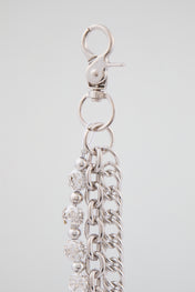 Silver Multi-Layer Pavé Crystal Wallet Chain