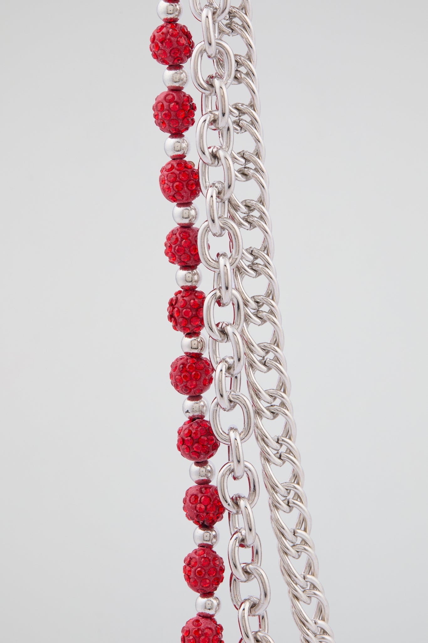 Chrome Silver Pavé Crystal "M" Wallet Chain