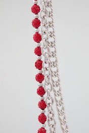 Chrome Silver Pavé Crystal "M" Wallet Chain