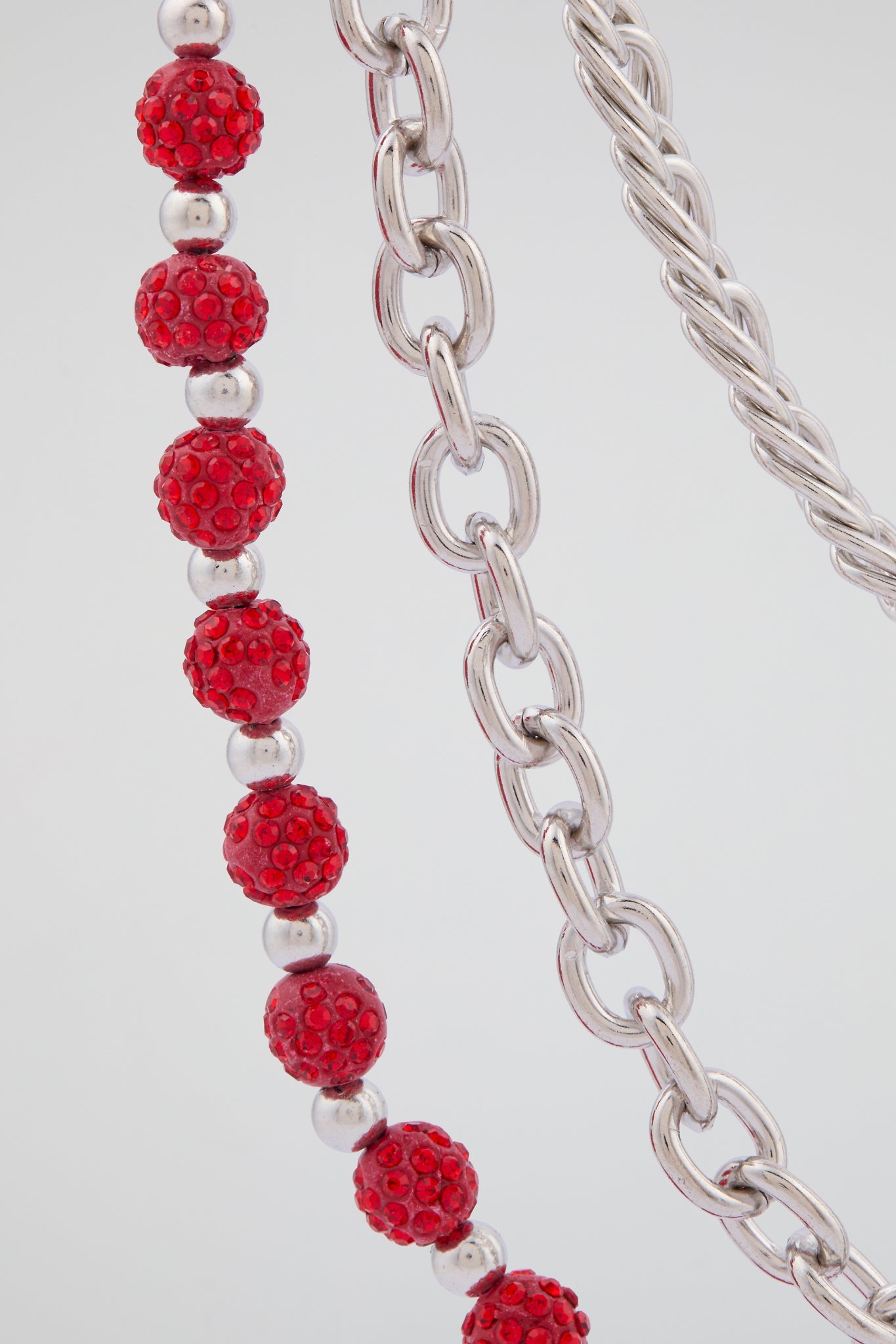 Chrome Silver Pavé Crystal "M" Wallet Chain