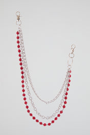Chrome Silver Pavé Crystal "M" Wallet Chain