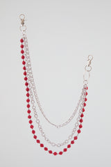 Chrome Silver Pavé Crystal "M" Wallet Chain