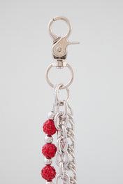 Chrome Silver Pavé Crystal "M" Wallet Chain