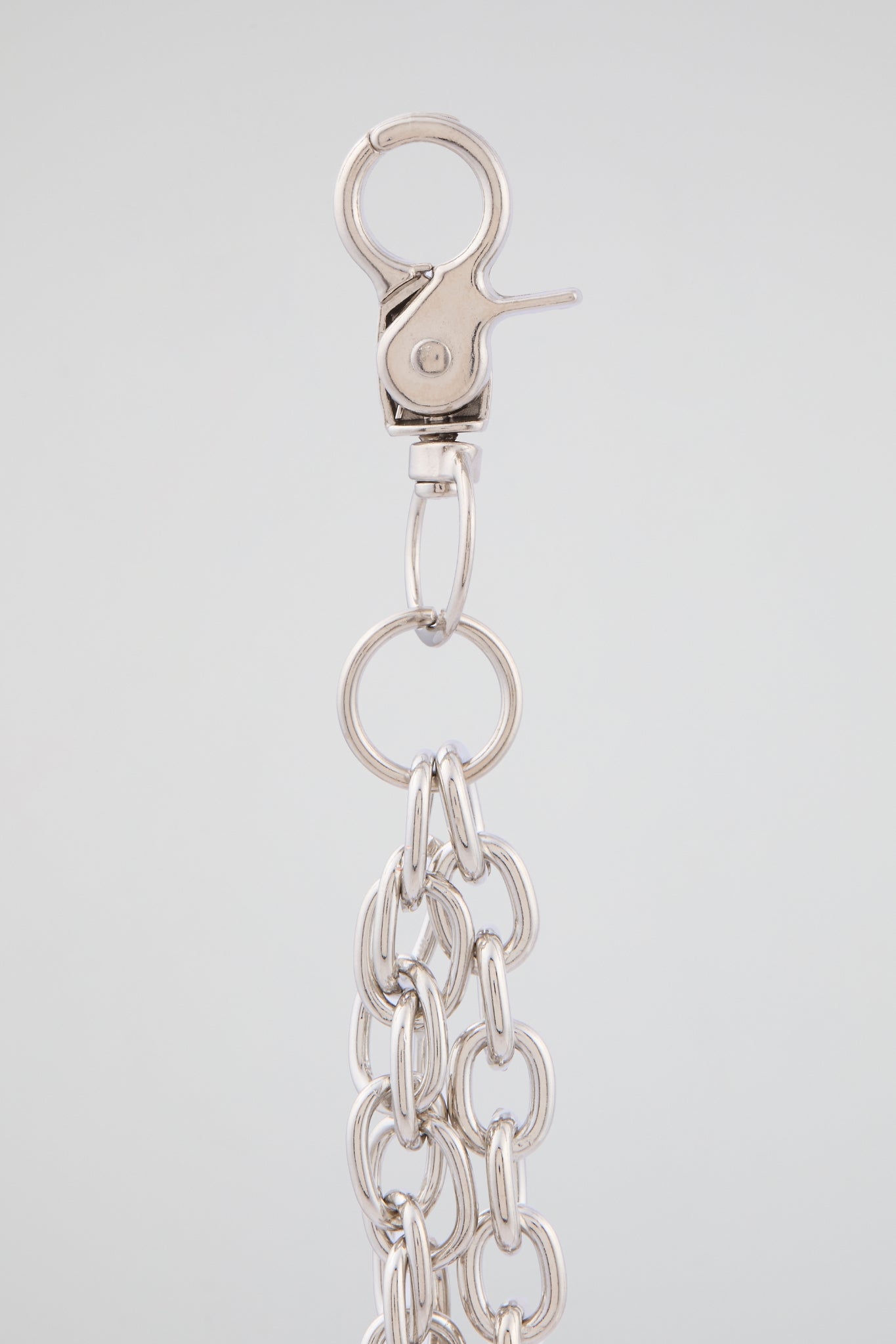 Chrome Silver Pavé Crystal "P" Wallet Chain
