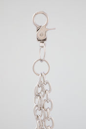 Chrome Silver Pavé Crystal "P" Wallet Chain