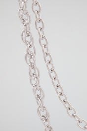 Chrome Silver Pavé Crystal "P" Wallet Chain