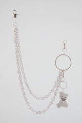 Chrome Silver Pavé Crystal "P" Wallet Chain