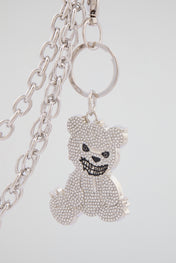 Chrome Silver Pavé Crystal "P" Wallet Chain