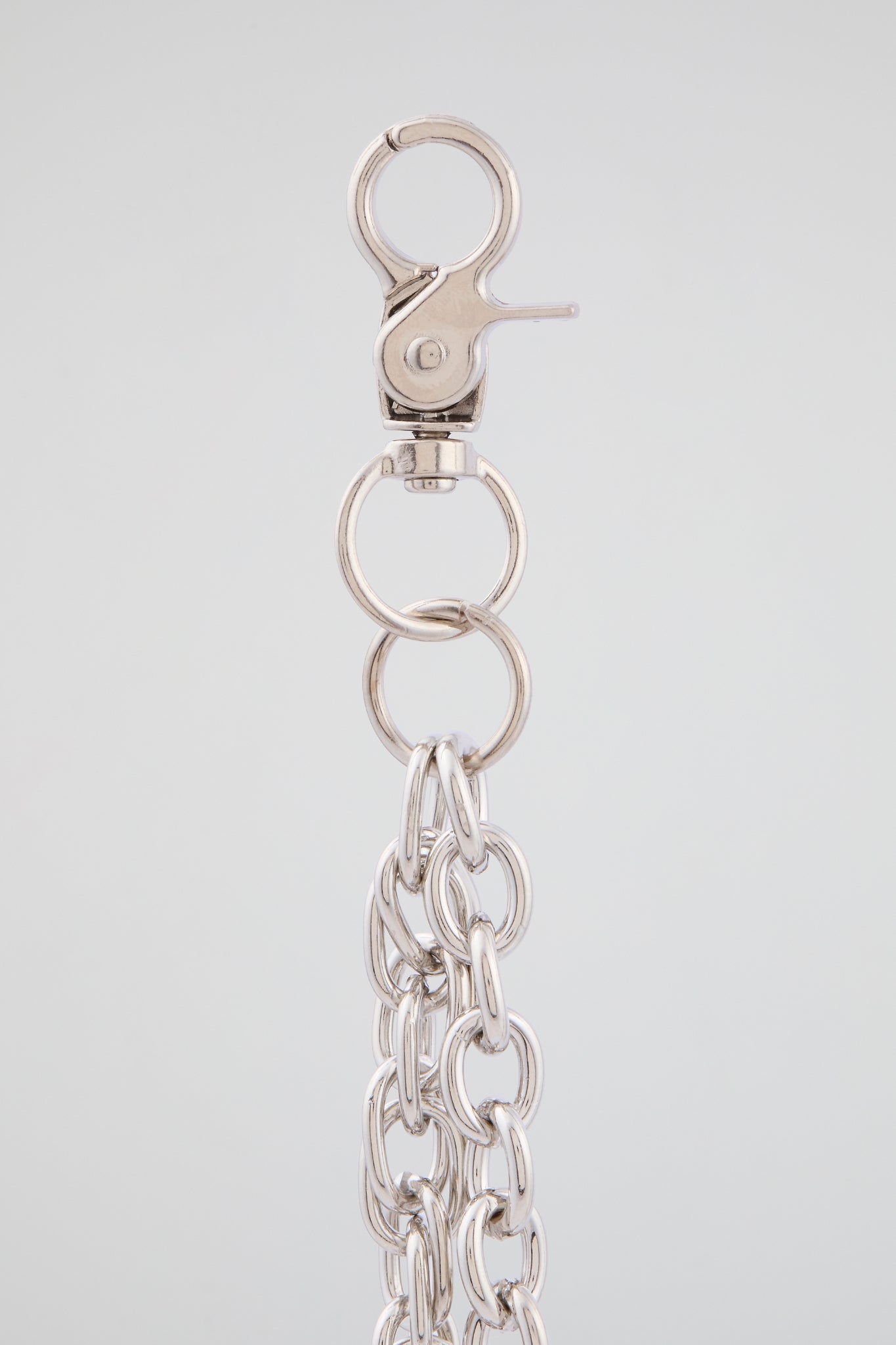 Chrome Silver Pavé Crystal Dollar Sign Wallet Chain