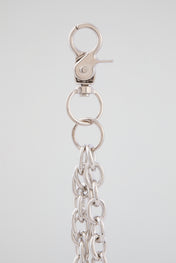 Chrome Silver Pavé Crystal Dollar Sign Wallet Chain