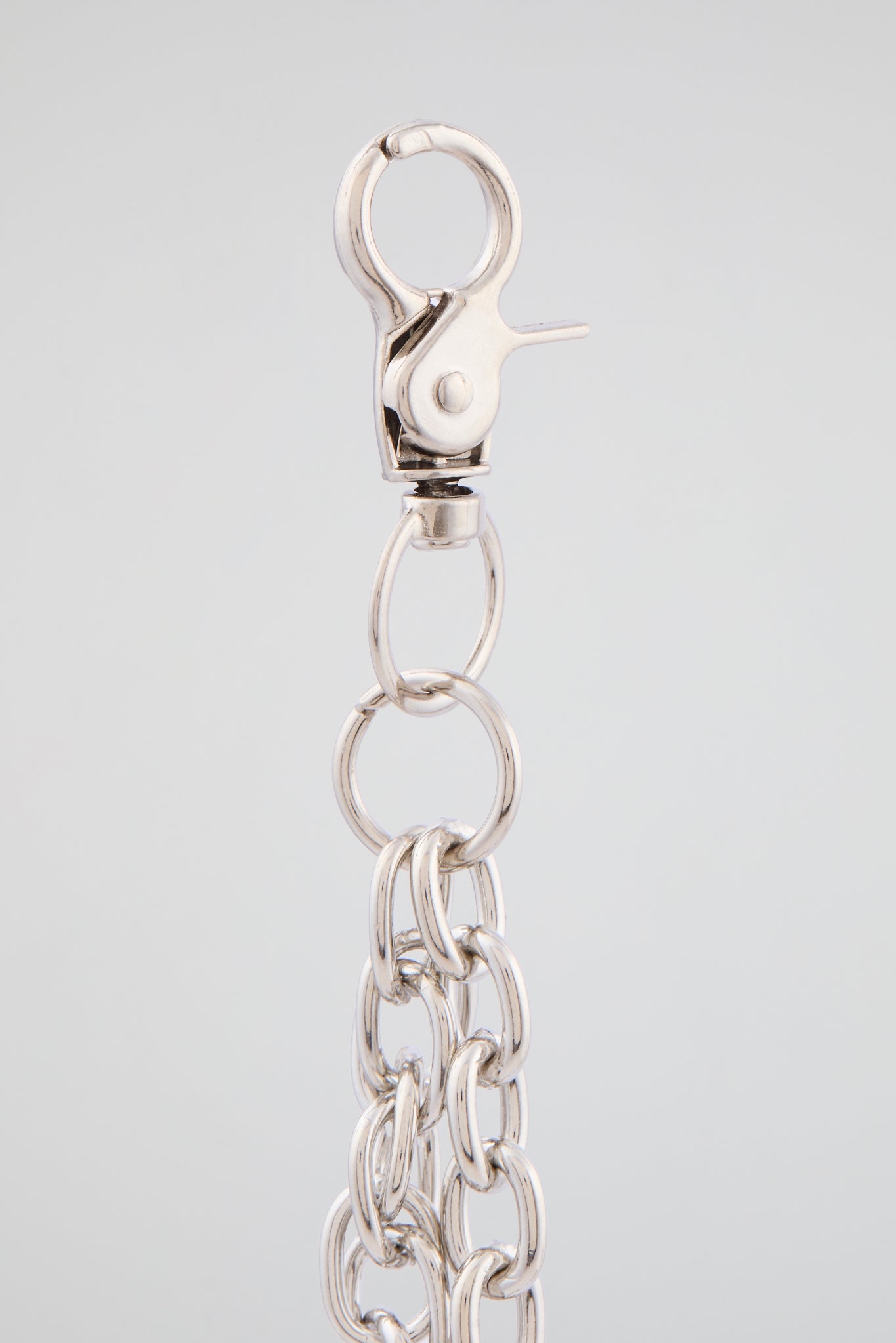 Chrome Silver Crystal-Encrusted Game Controller Wallet Chain