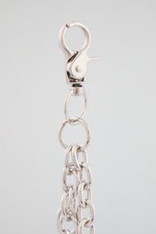 Chrome Silver Crystal-Encrusted Game Controller Wallet Chain