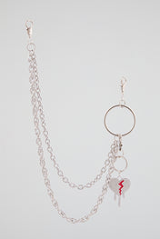 Chrome Silver Broken Hear Wallet Chain
