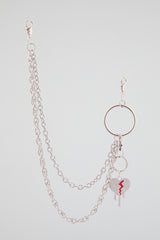 Chrome Silver Broken Hear Wallet Chain