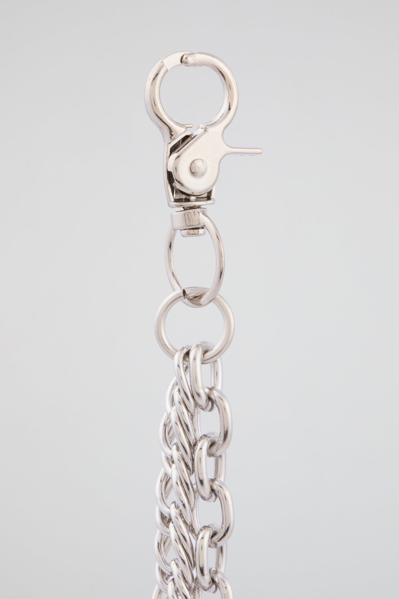 Chrome Silver Skull Crystal Wallet Chain